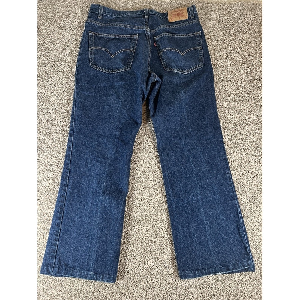 VTG Levis 517 Jeans Orange Tab Mens 36x30 Bootcut USA Made‎ Dark Blue Denim